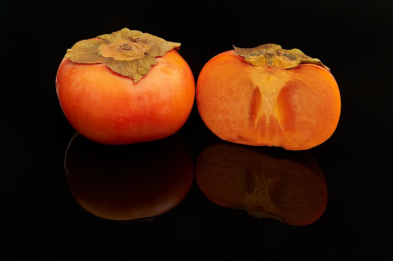 Persimmons on a tree